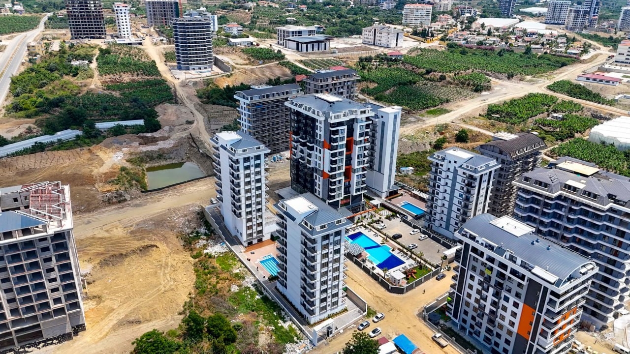 Luxuriöses 1+1 Apartment mit Bergblick, Alanya Mahmutlar