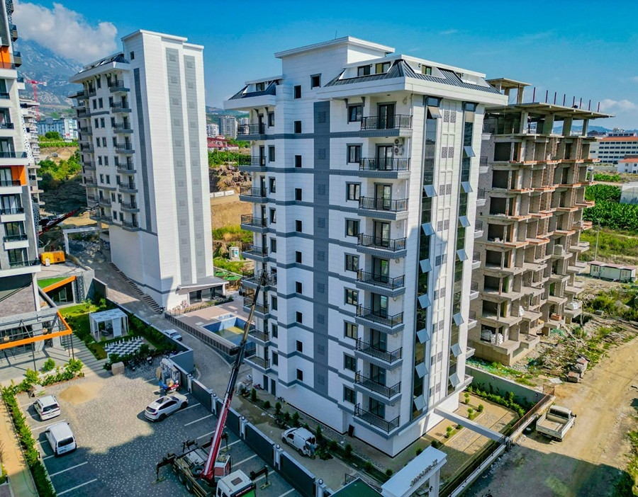 Luxuriöses 1+1 Apartment mit Bergblick, Alanya Mahmutlar