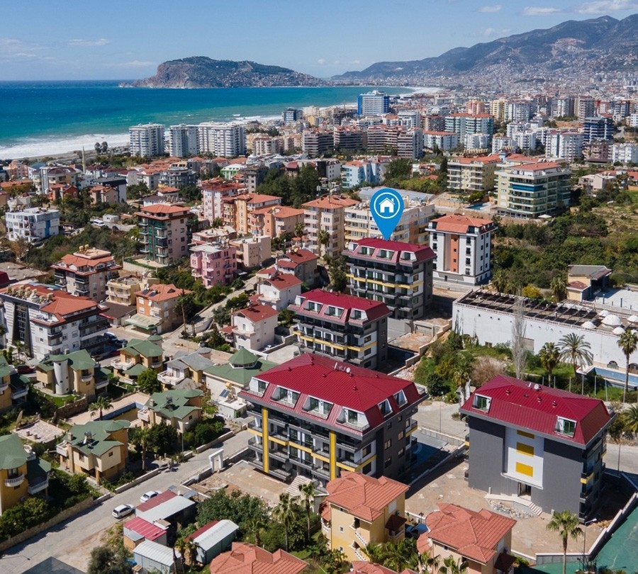 Luxuriöse 1+1 Wohnung mit Bergblick in Kestel, Alanya