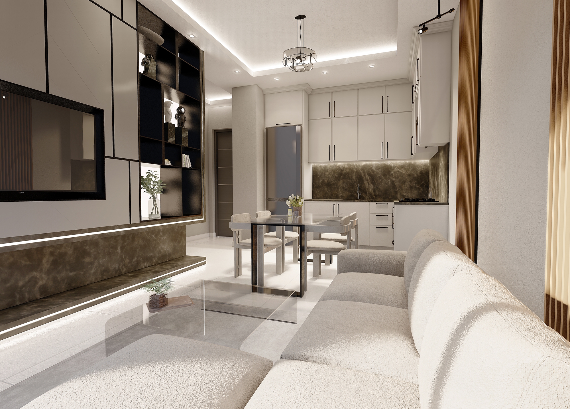 Luxuriöse 1+1 Wohnung mit Meerblick und Bergblick in Payallar, Alanya