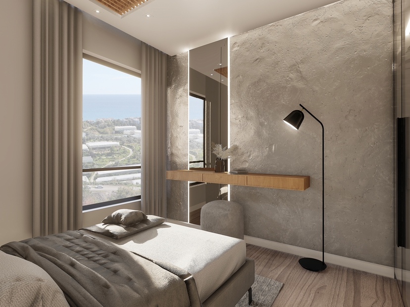 Luxuriöse 1+1 Wohnung mit Meerblick und Bergblick in Payallar, Alanya