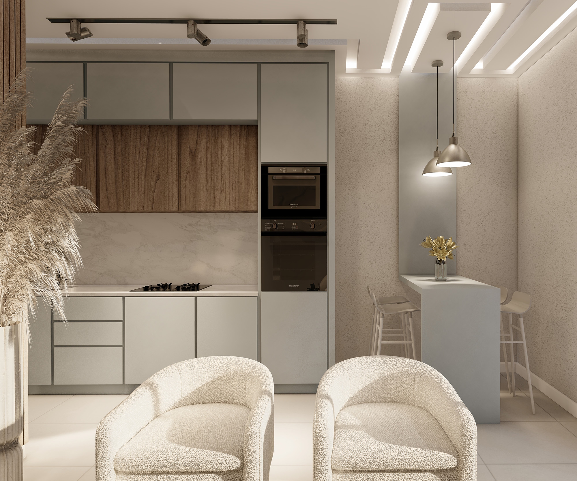 Luxuriöse 1+1 Wohnung mit Meerblick und Bergblick in Payallar, Alanya