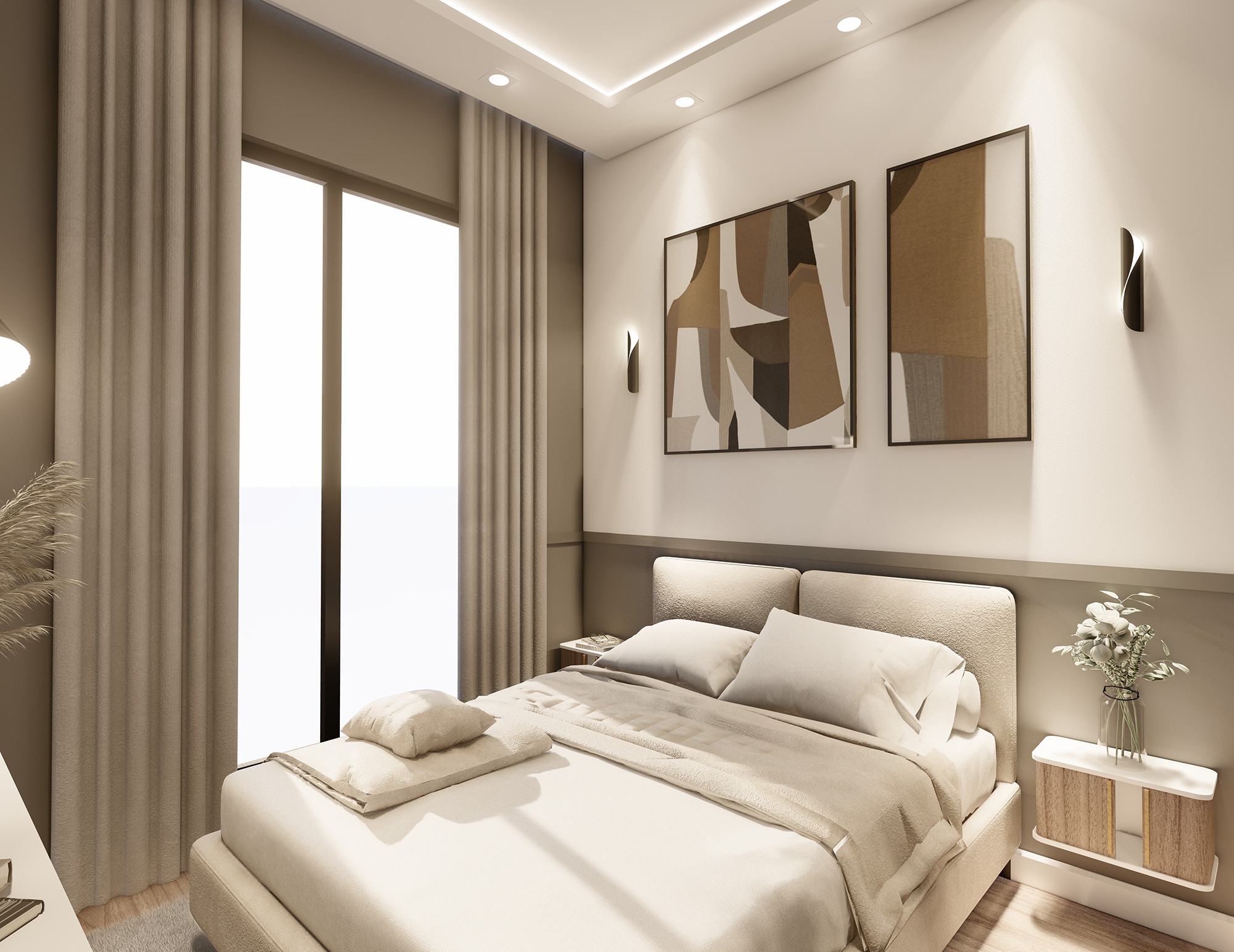 Luxuriöse 1+1 Wohnung mit Meerblick und Bergblick in Payallar, Alanya