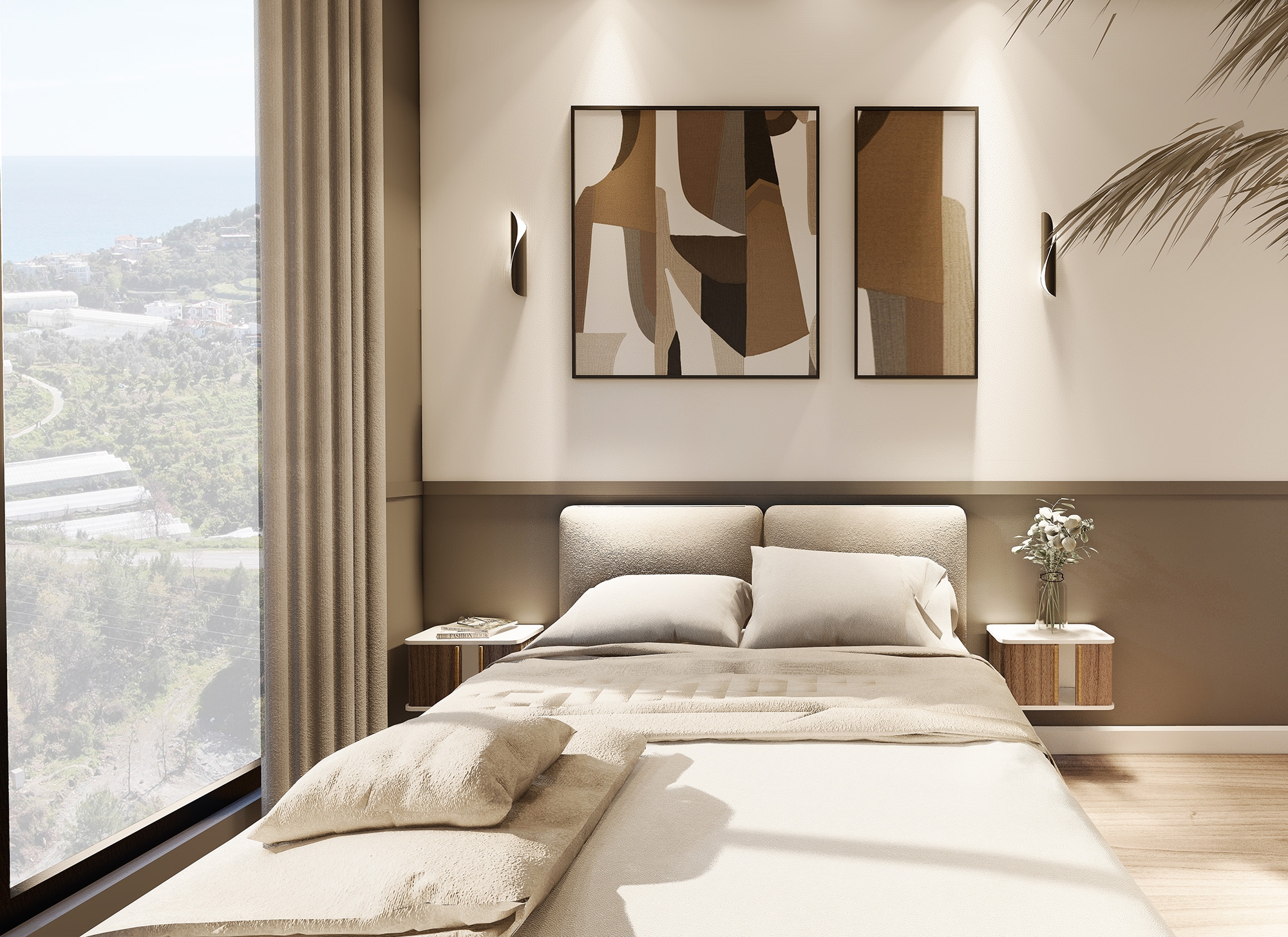 Luxuriöse 1+1 Wohnung mit Meerblick und Bergblick in Payallar, Alanya