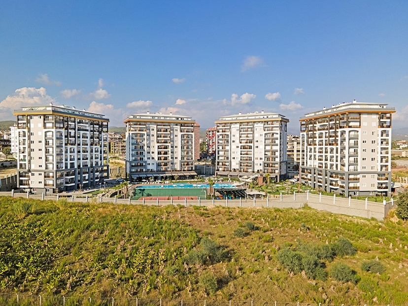 Luxuriöses 1+1 Apartment mit Bergblick in Avsallar, Alanya