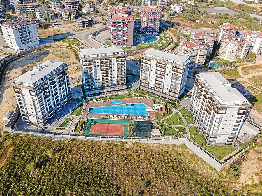 Luxuriöses 1+1 Apartment mit Bergblick in Avsallar, Alanya