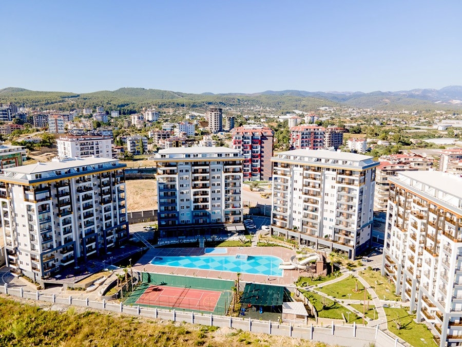 Luxuriöses 1+1 Apartment mit Bergblick in Avsallar, Alanya