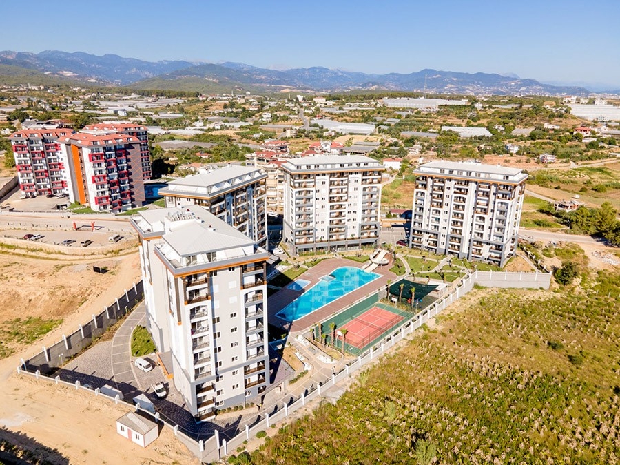 Luxuriöses 1+1 Apartment mit Bergblick in Avsallar, Alanya