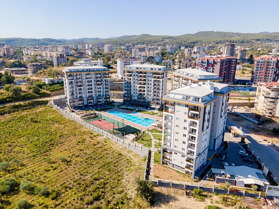 Luxuriöses 1+1 Apartment mit Bergblick in Avsallar, Alanya
