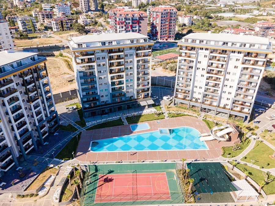Luxuriöses 1+1 Apartment mit Bergblick in Avsallar, Alanya