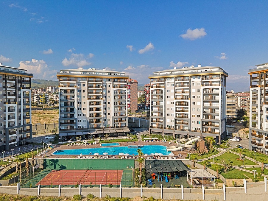 Luxuriöses 1+1 Apartment mit Bergblick in Avsallar, Alanya