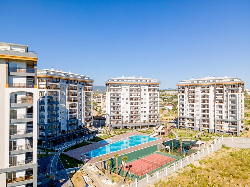 Luxuriöses 1+1 Apartment mit Bergblick in Avsallar, Alanya