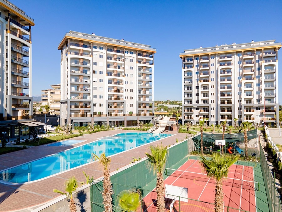 Luxuriöses 1+1 Apartment mit Bergblick in Avsallar, Alanya