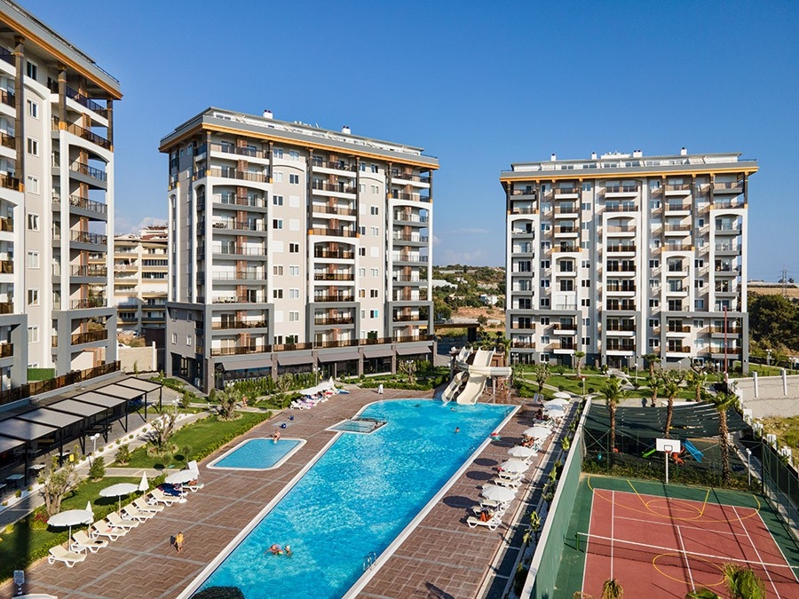 Luxuriöses 1+1 Apartment mit Bergblick in Avsallar, Alanya
