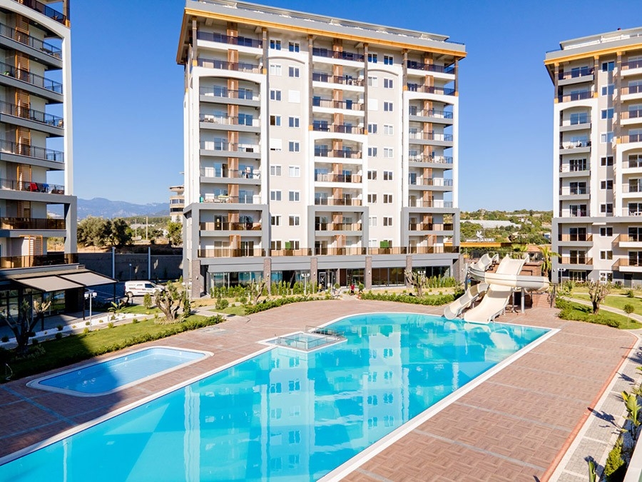 Luxuriöses 1+1 Apartment mit Bergblick in Avsallar, Alanya
