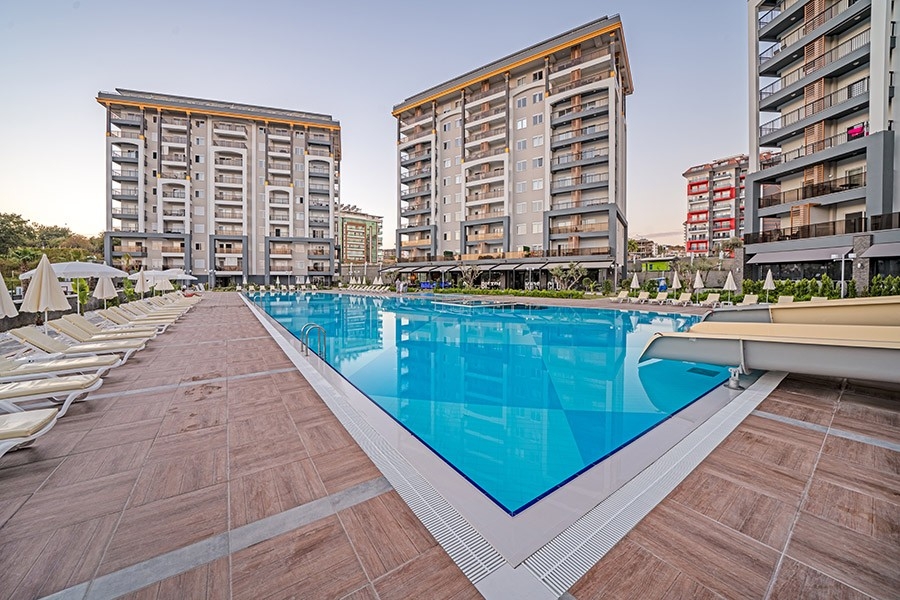 Luxuriöses 1+1 Apartment mit Bergblick in Avsallar, Alanya