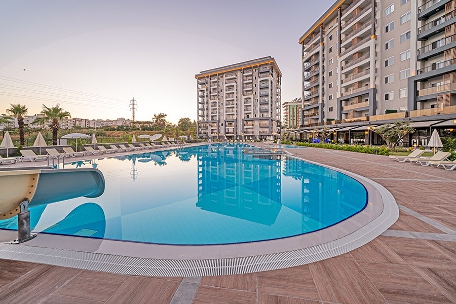 Luxuriöses 1+1 Apartment mit Bergblick in Avsallar, Alanya