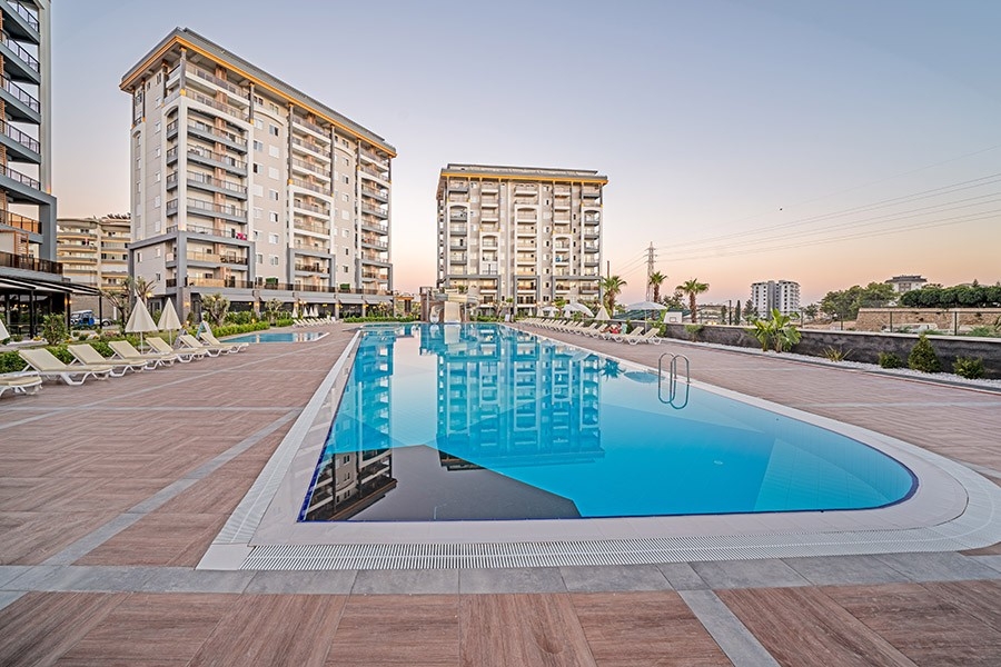 Luxuriöses 1+1 Apartment mit Bergblick in Avsallar, Alanya