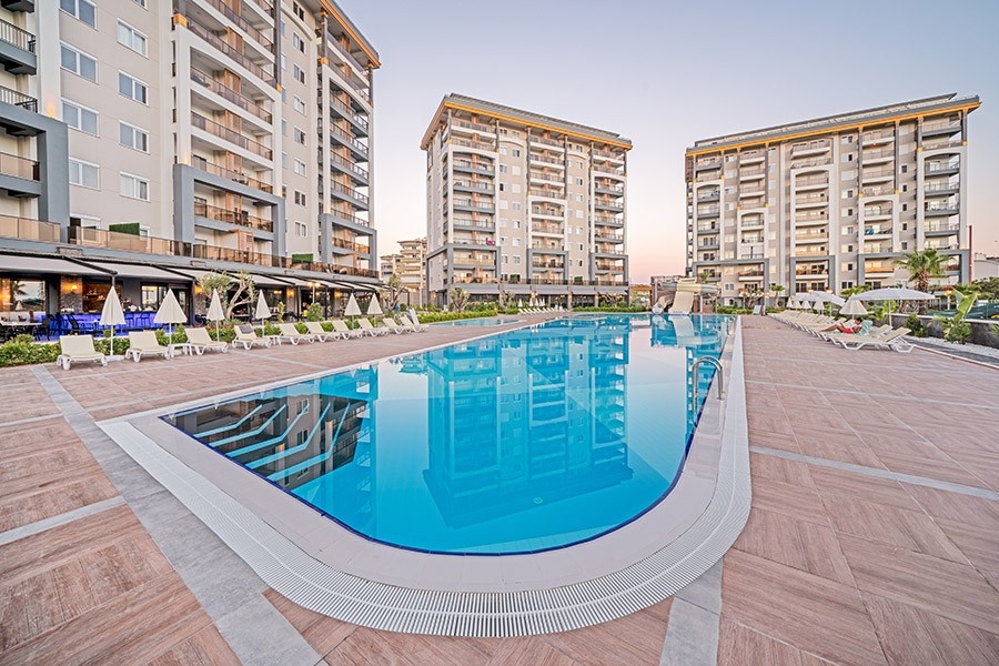 Luxuriöses 1+1 Apartment mit Bergblick in Avsallar, Alanya