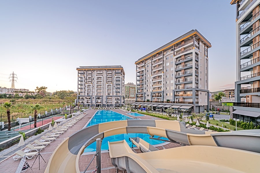 Luxuriöses 1+1 Apartment mit Bergblick in Avsallar, Alanya