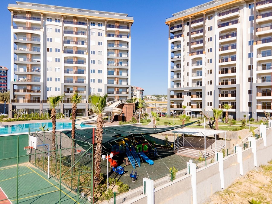 Luxuriöses 1+1 Apartment mit Bergblick in Avsallar, Alanya