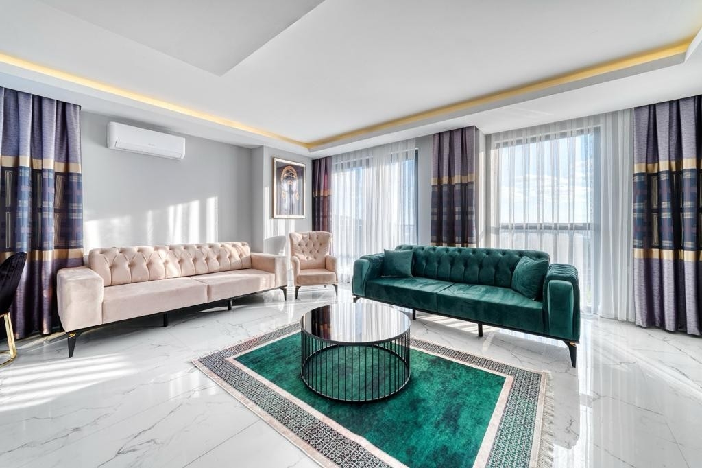 Luxuriöses 2+1 Apartment mit Meerblick und Bergblick, Alanya - Mahmutlar