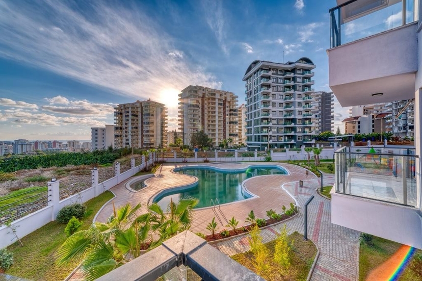 Luxuriöses 2+1 Apartment mit Meerblick und Bergblick, Alanya - Mahmutlar