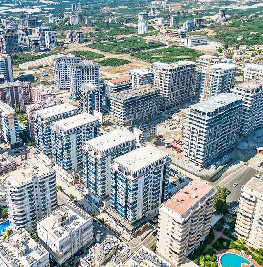 Lyxig 1+1 lägenhet med havs- och bergsutsikt i Alanya