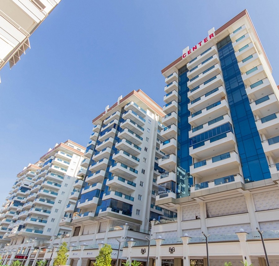Lyxig 1+1 lägenhet med havs- och bergsutsikt i Alanya