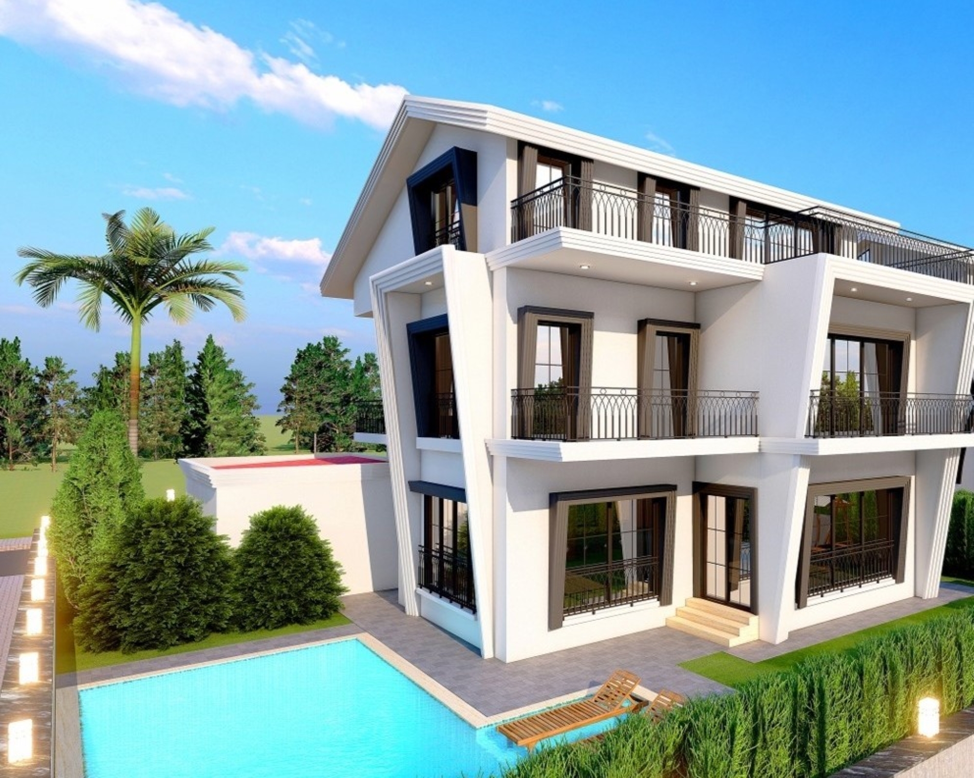 Luxurious 6+1 Mountain View Villa in Belek Center