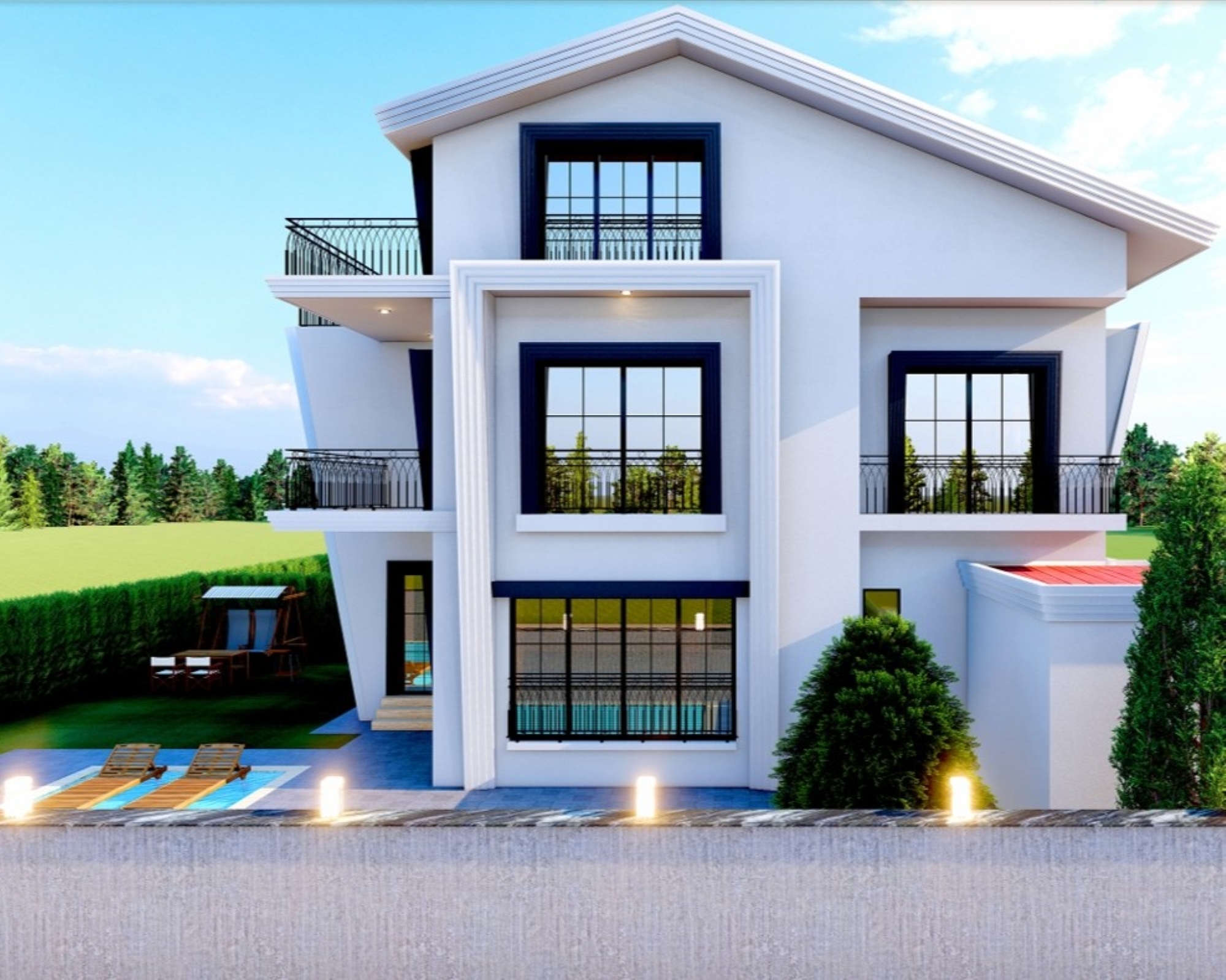 Luxurious 6+1 Mountain View Villa in Belek Center