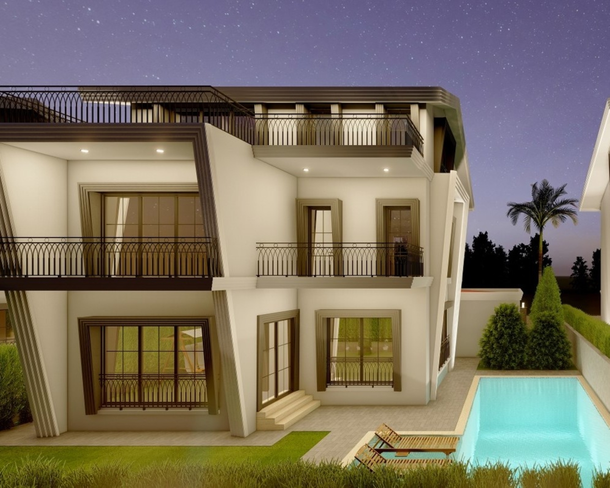 Luxurious 6+1 Mountain View Villa in Belek Center