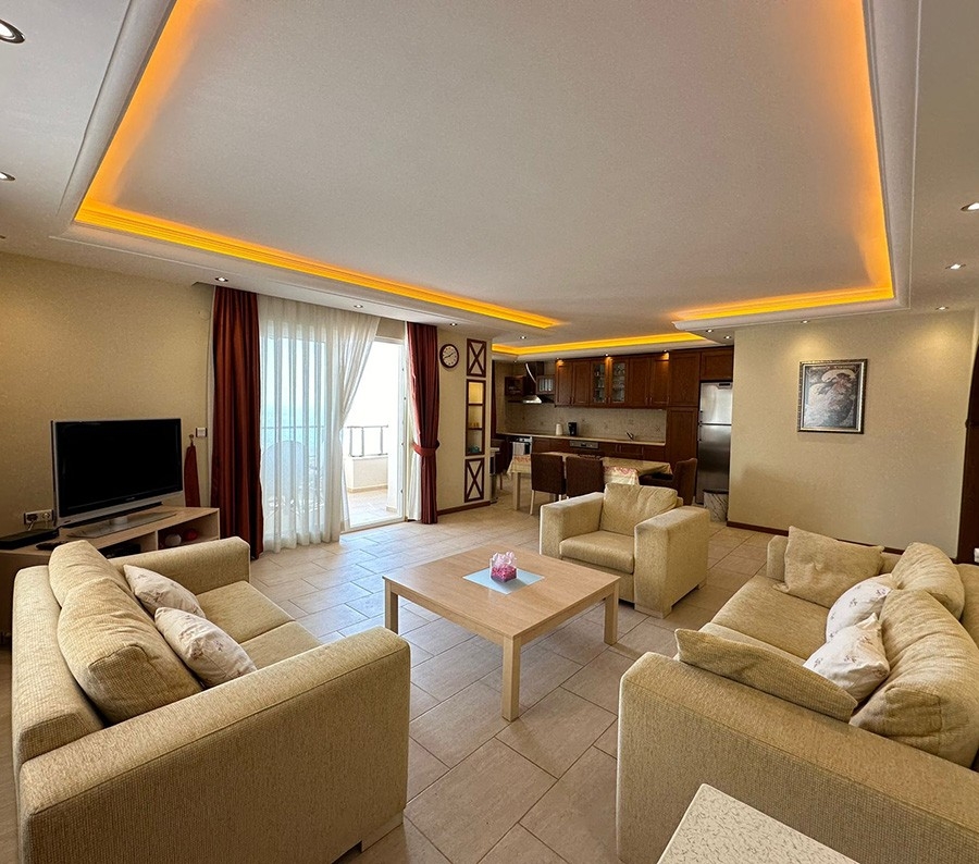 Luxuriöse 2+1 Wohnung mit Meerblick in Alanya