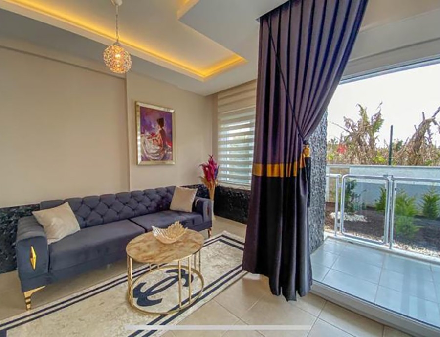 Luxury 3+1 Garden Floor with Mountain View in Kestel, Alanya