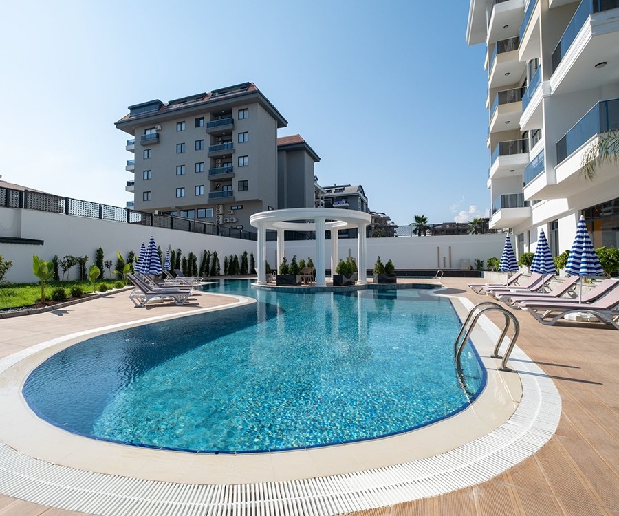 Lyxigt 1+1 lägenhet med havs- och bergsutsikt, Alanya - Kargicak