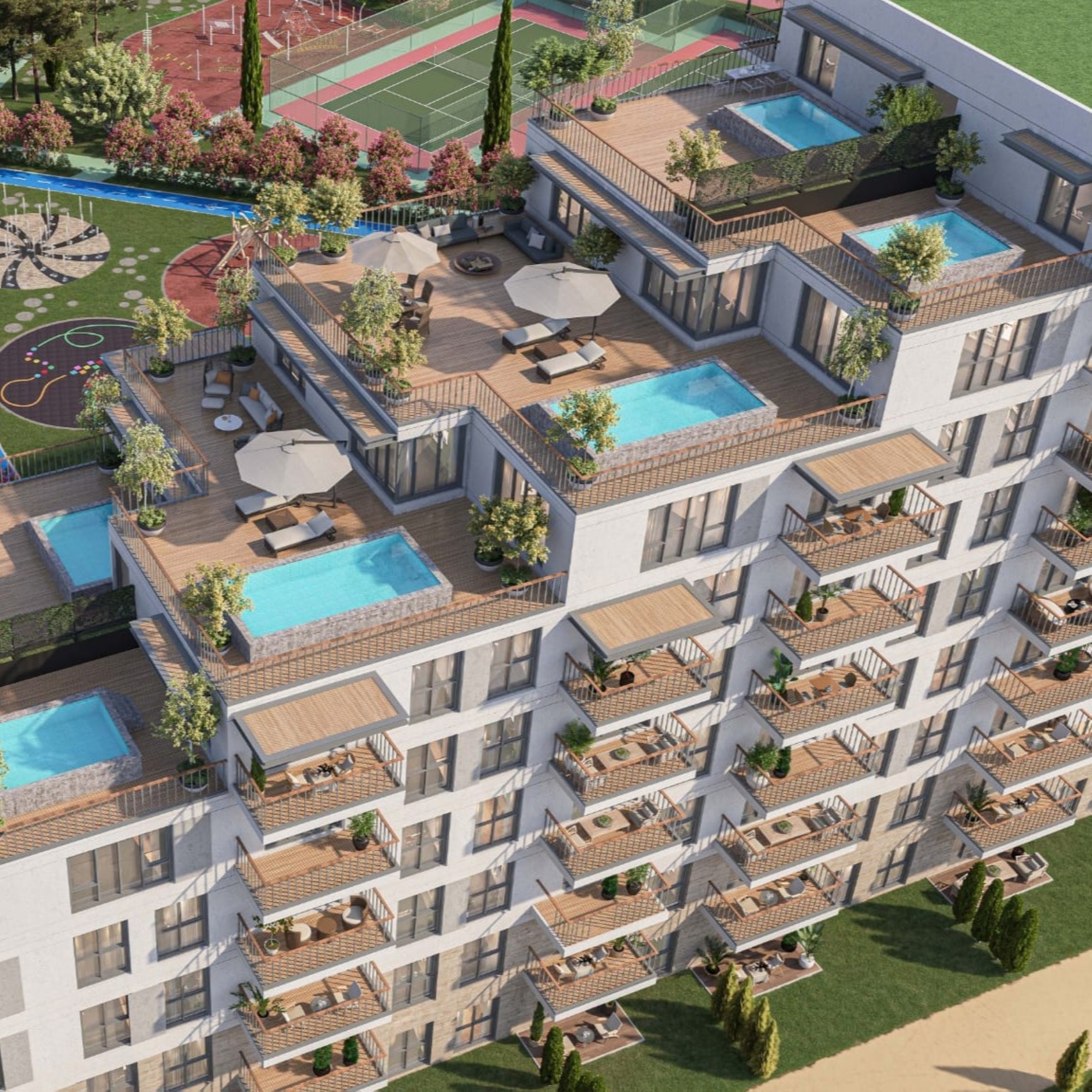 Luksuriøs 1+1 Lejlighed med Bjergudsigt i Antalya - ALTINTAŞ
