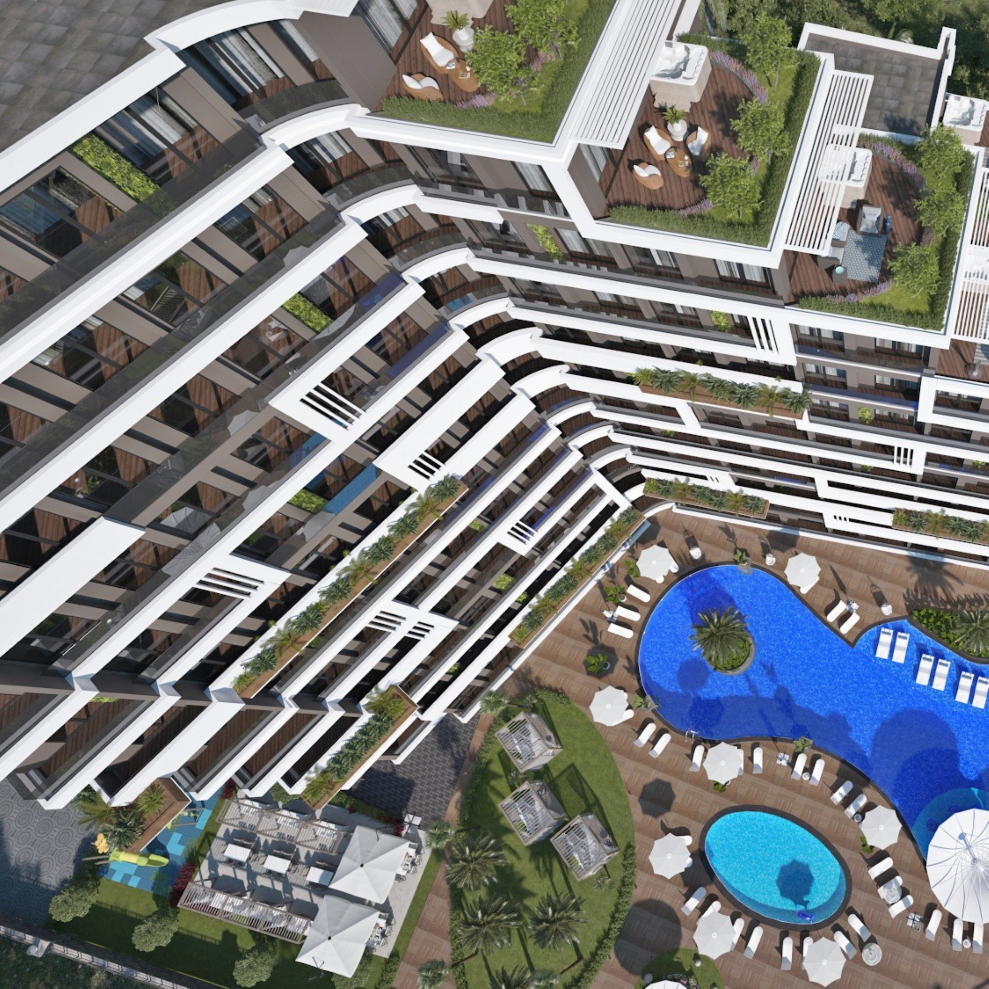 Ylellinen 1+1 huoneisto vuorinäköalalla, Antalya - ALTINTAŞ