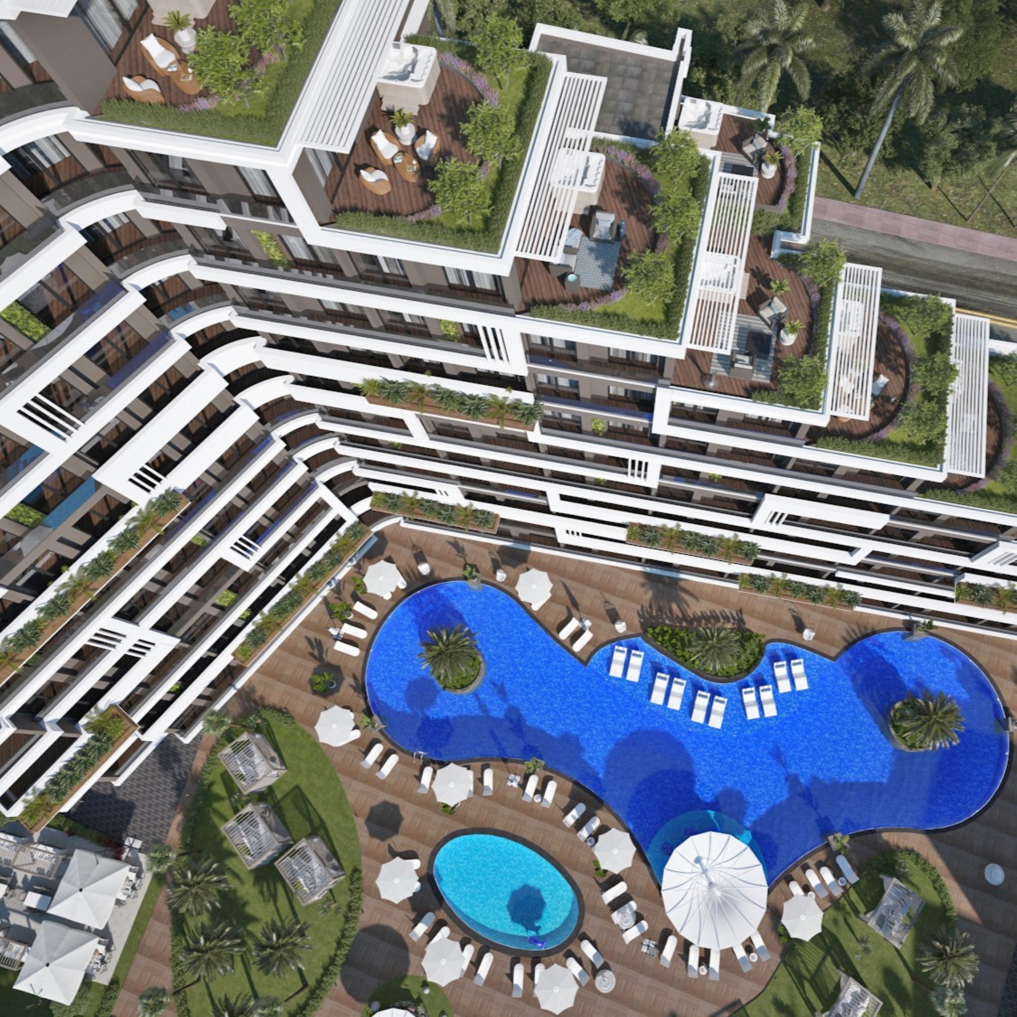Ylellinen 1+1 huoneisto vuorinäköalalla, Antalya - ALTINTAŞ