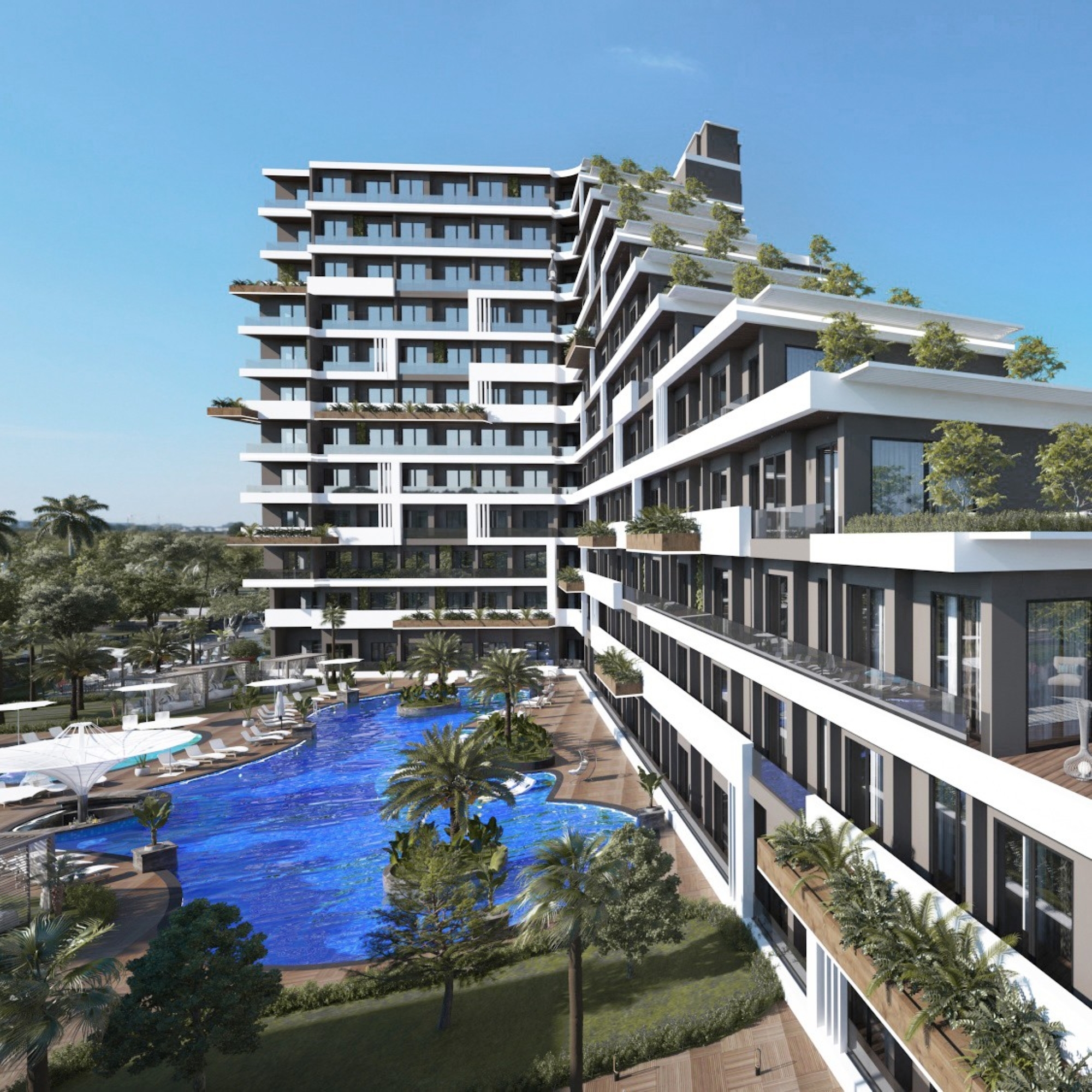 Ylellinen 1+1 huoneisto vuorinäköalalla, Antalya - ALTINTAŞ