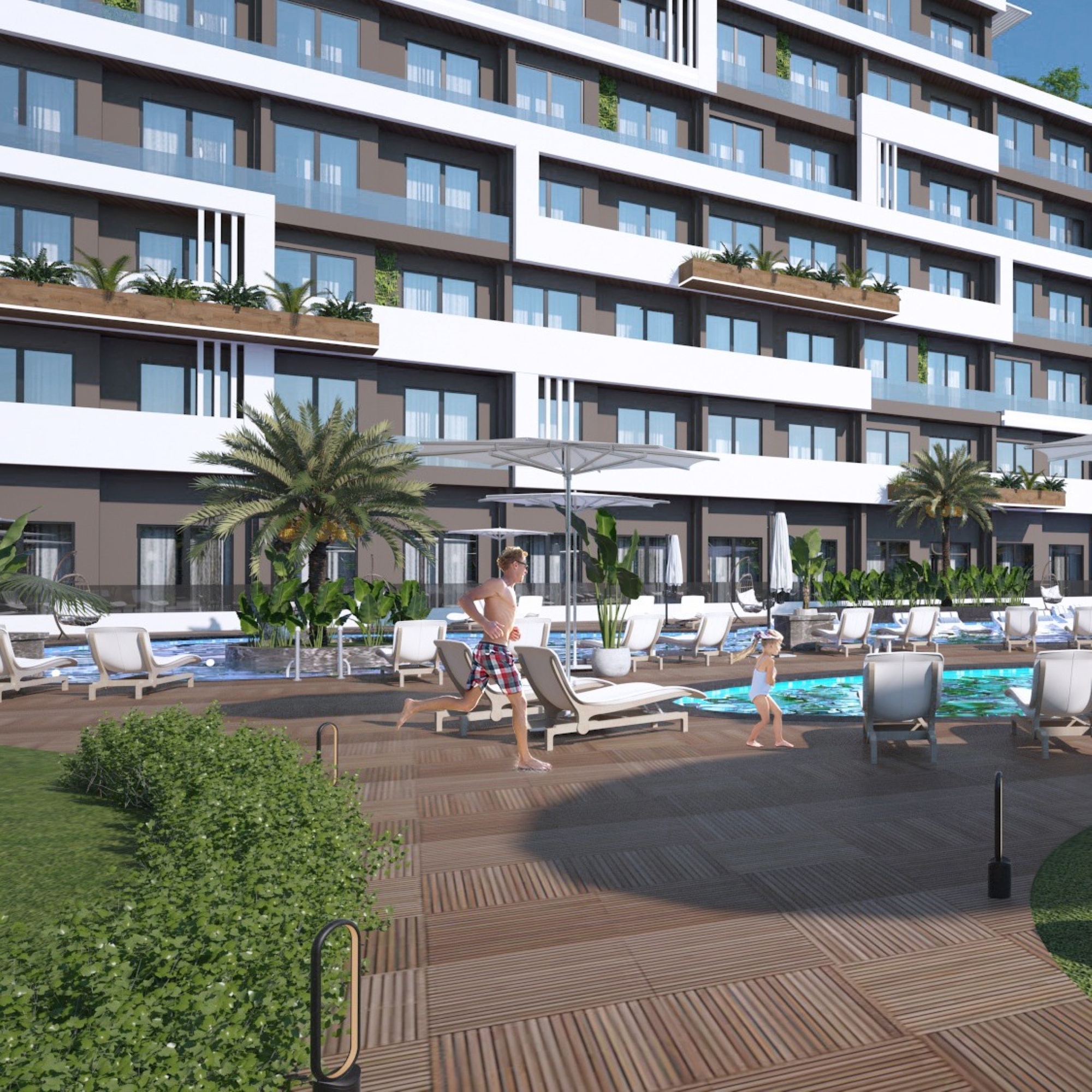 Ylellinen 1+1 huoneisto vuorinäköalalla, Antalya - ALTINTAŞ