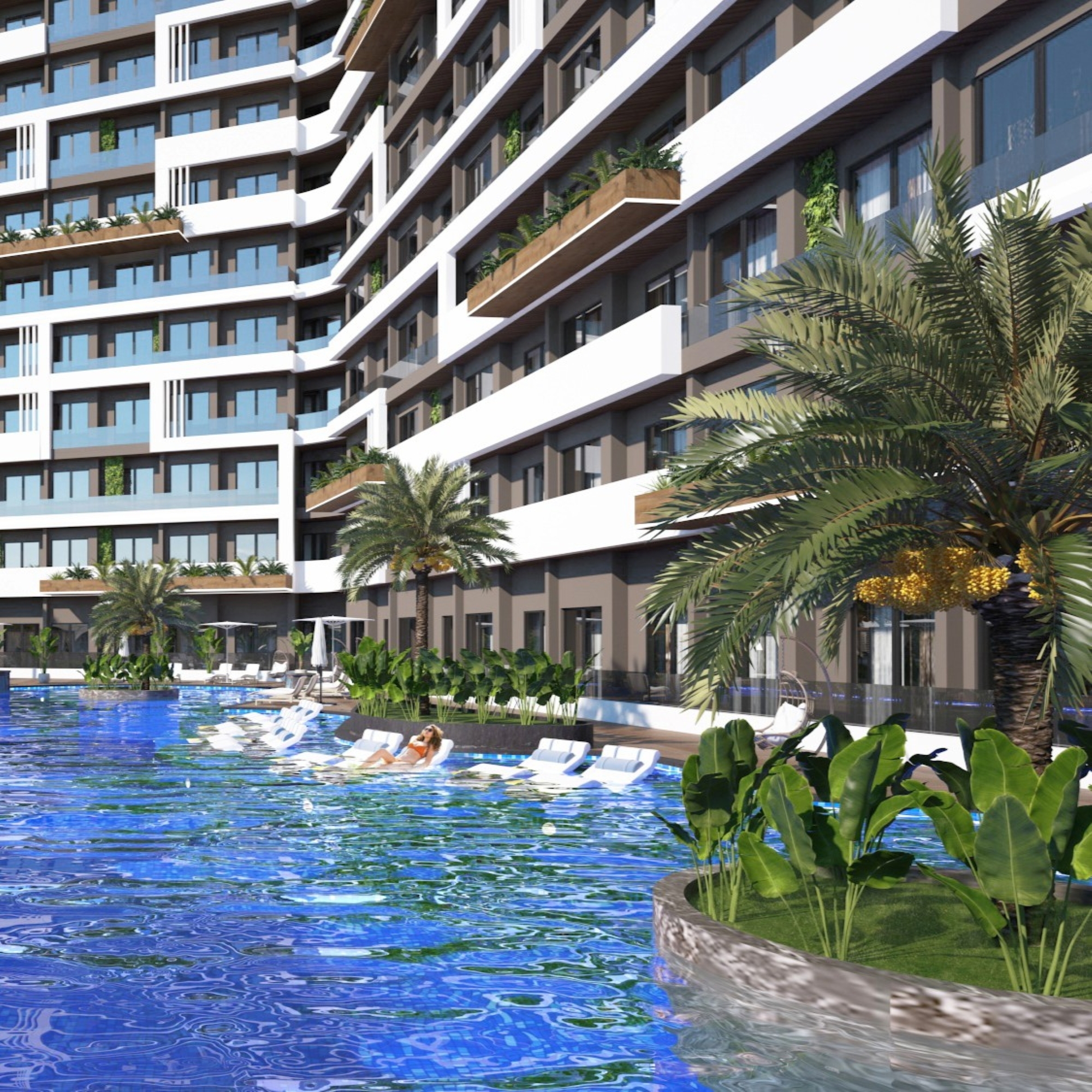 Ylellinen 1+1 huoneisto vuorinäköalalla, Antalya - ALTINTAŞ