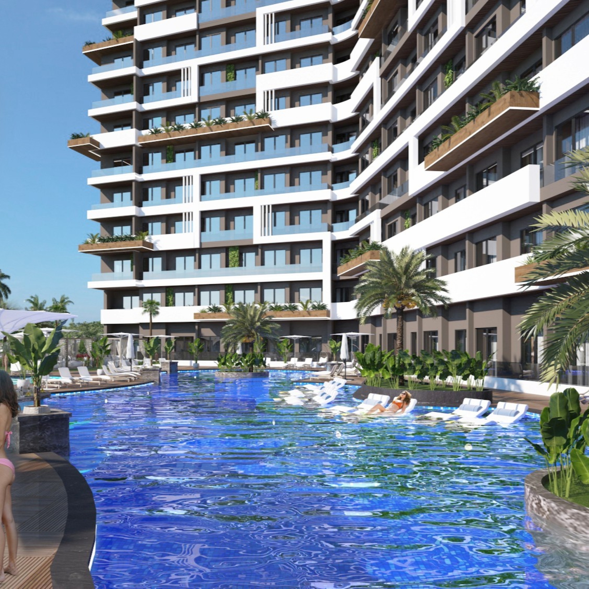Ylellinen 1+1 huoneisto vuorinäköalalla, Antalya - ALTINTAŞ