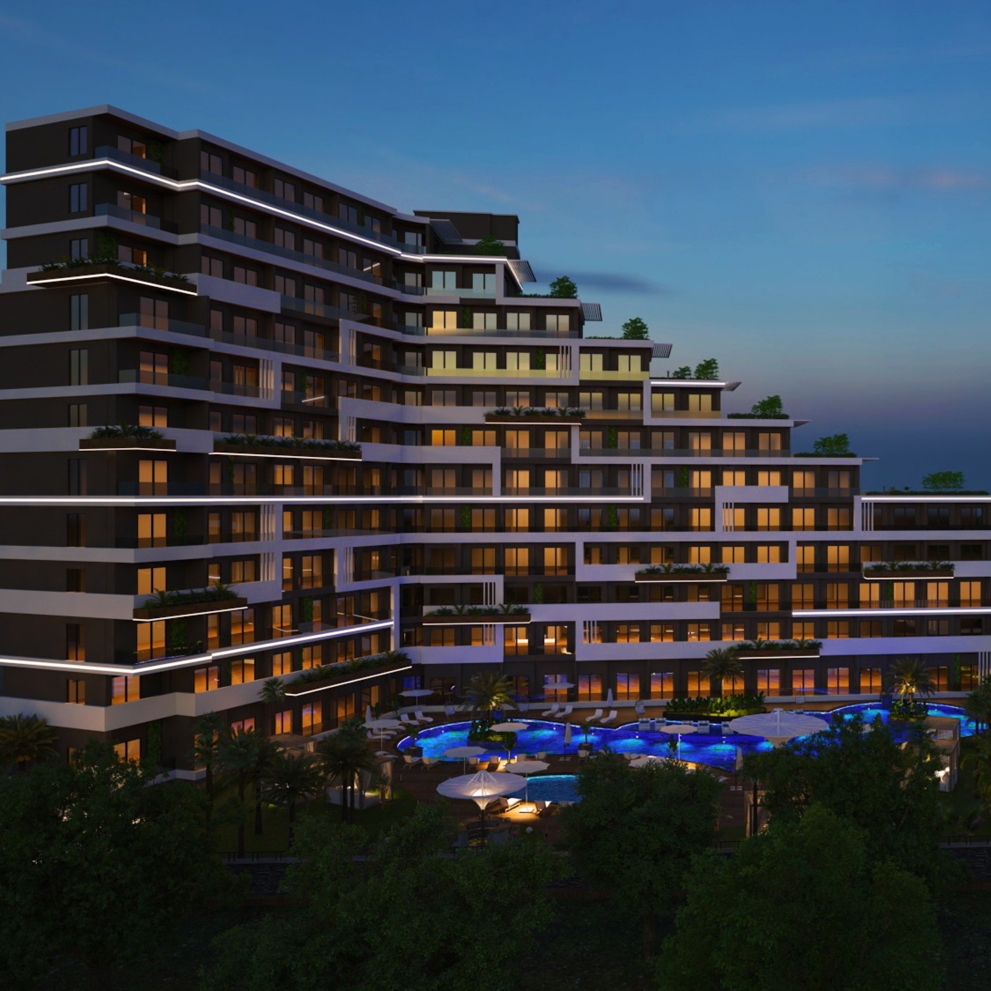 Ylellinen 1+1 huoneisto vuorinäköalalla, Antalya - ALTINTAŞ