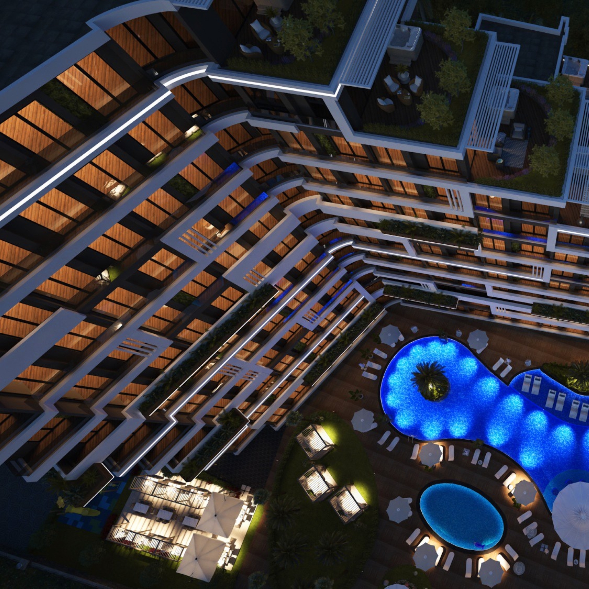 Ylellinen 1+1 huoneisto vuorinäköalalla, Antalya - ALTINTAŞ
