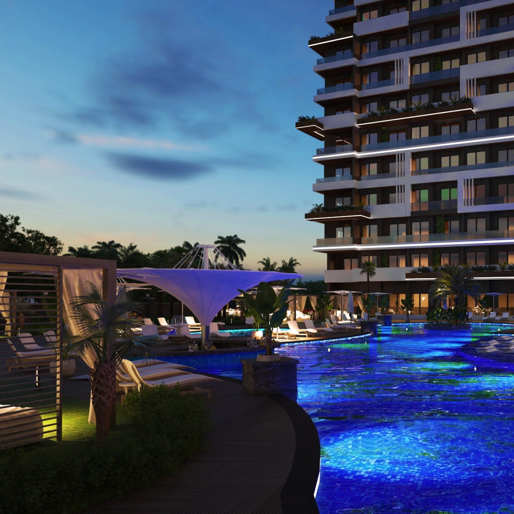 Ylellinen 1+1 huoneisto vuorinäköalalla, Antalya - ALTINTAŞ
