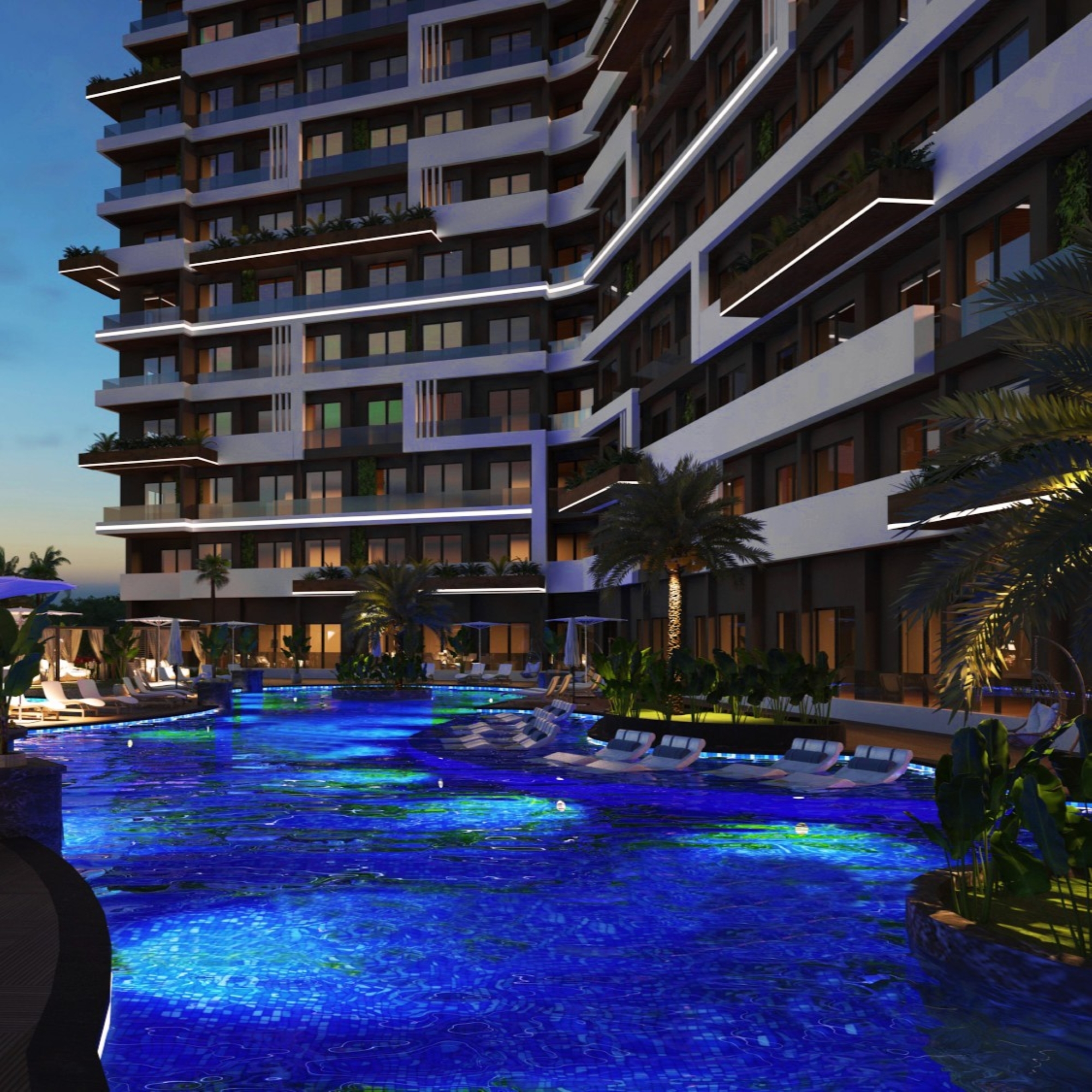 Ylellinen 1+1 huoneisto vuorinäköalalla, Antalya - ALTINTAŞ
