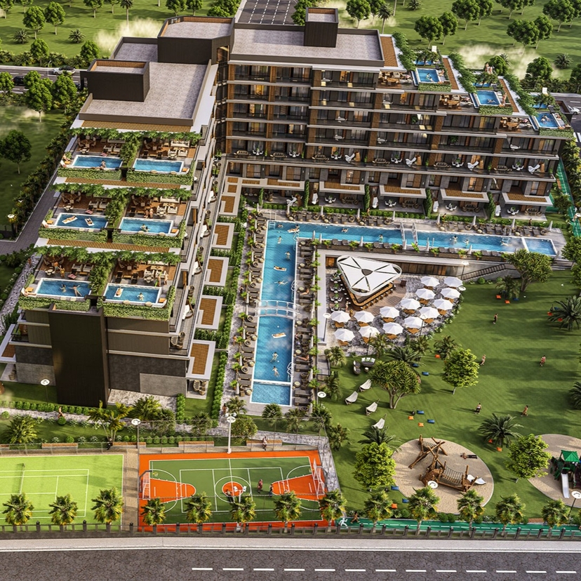 Luxury Mountain View 1+1 Apartment in Altıntaş, Antalya