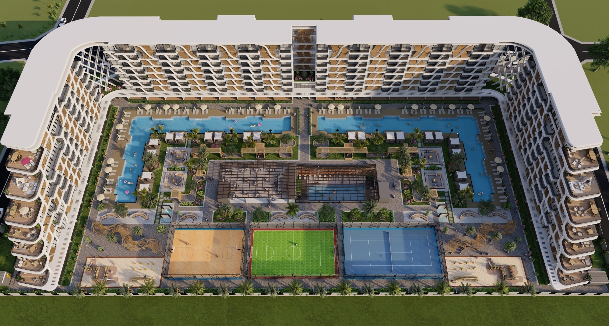 Luxuriöses Bergblick 2+1 Gartenwohnung mit Pool in Antalya - ALTINTAŞ
