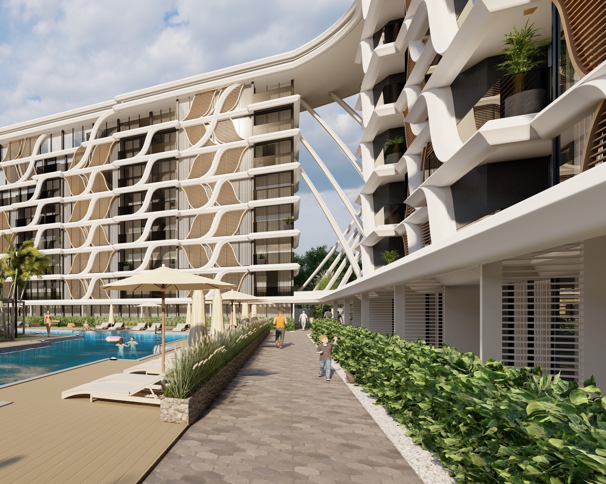 Luxuriöses Bergblick 2+1 Gartenwohnung mit Pool in Antalya - ALTINTAŞ