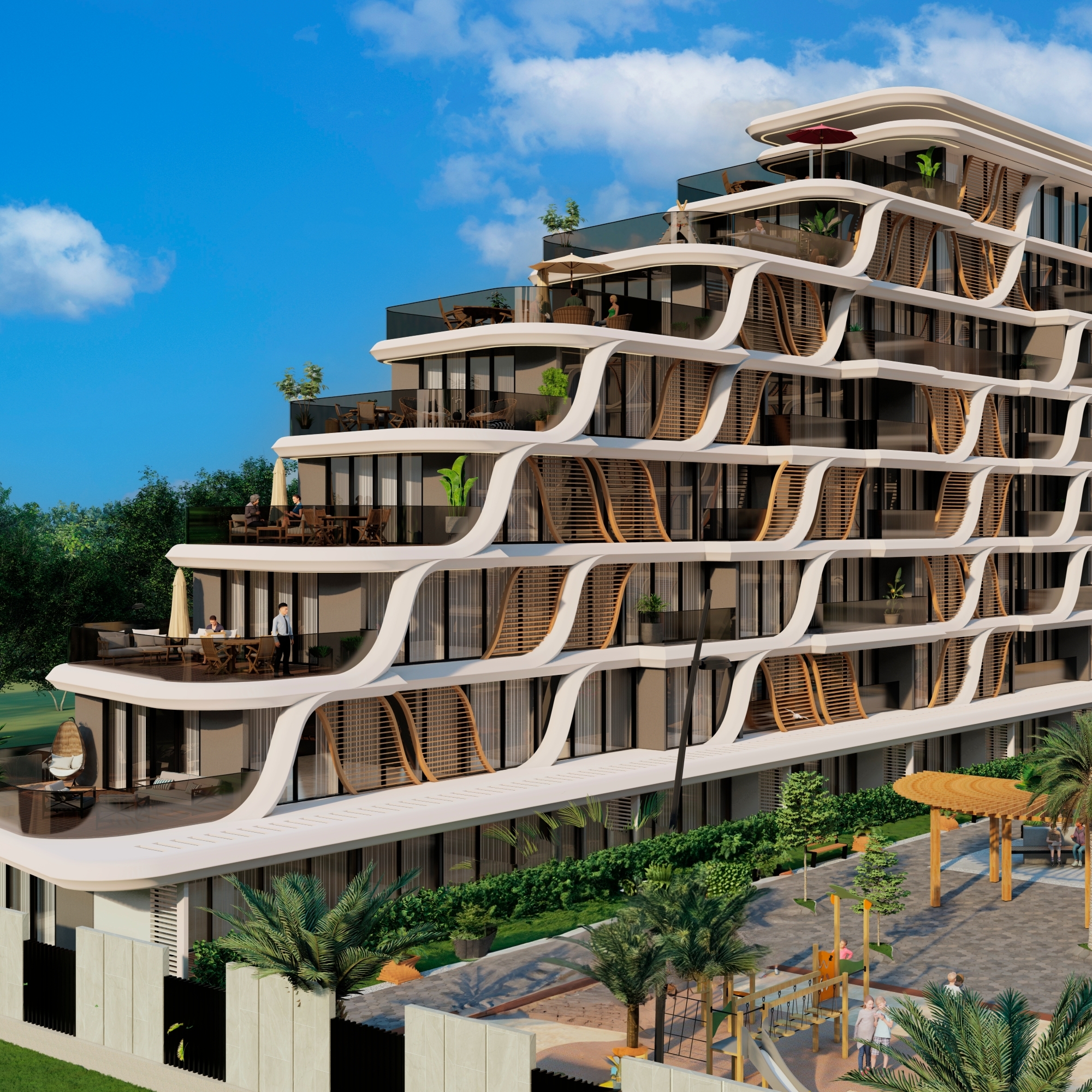 Luxuriöses Bergblick 2+1 Gartenwohnung mit Pool in Antalya - ALTINTAŞ